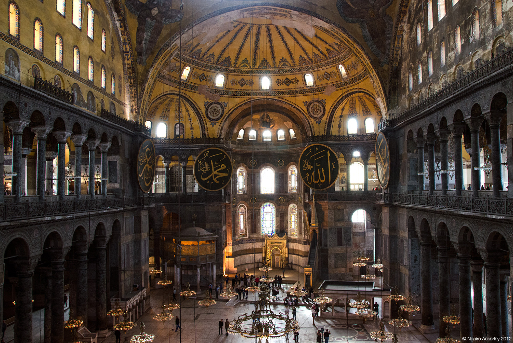 Inside Aya Sofia, Istanbul, Turkey