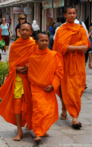 Monks, Bangkok, Thailand.