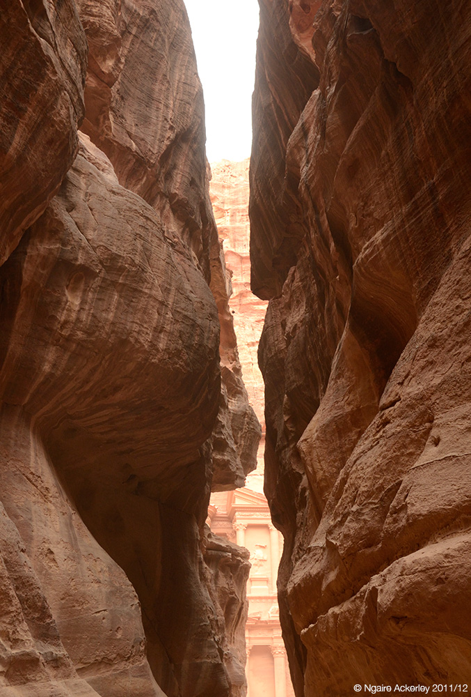 Canyon leading to the Treasury, Petra, Jordan.