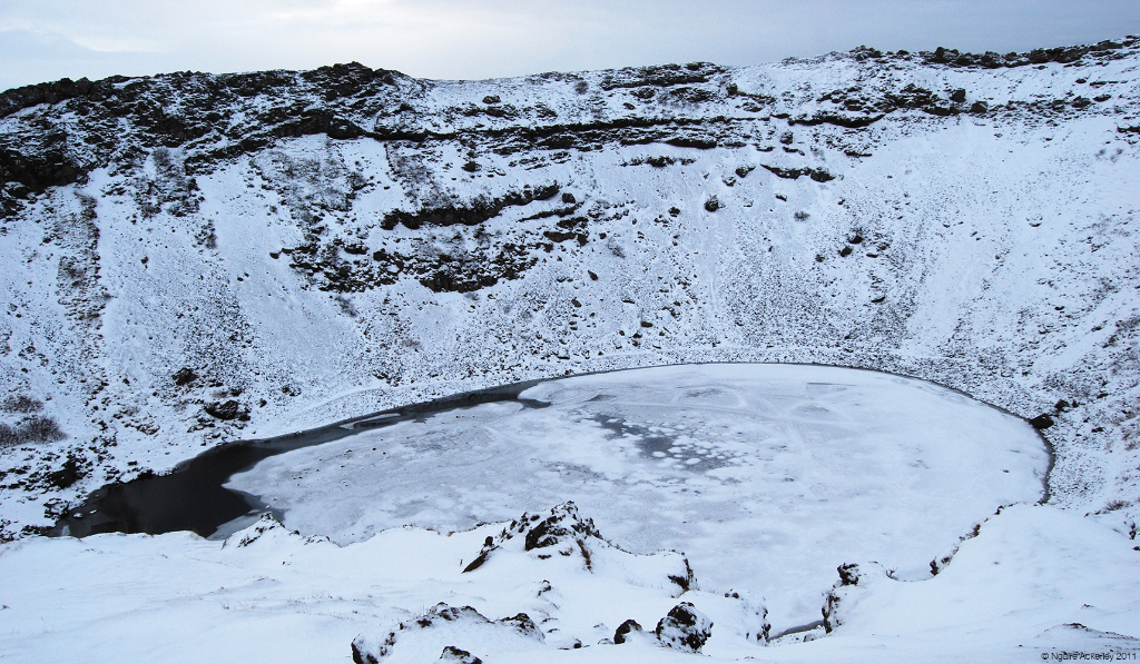 Crater in Winter, Iceland.