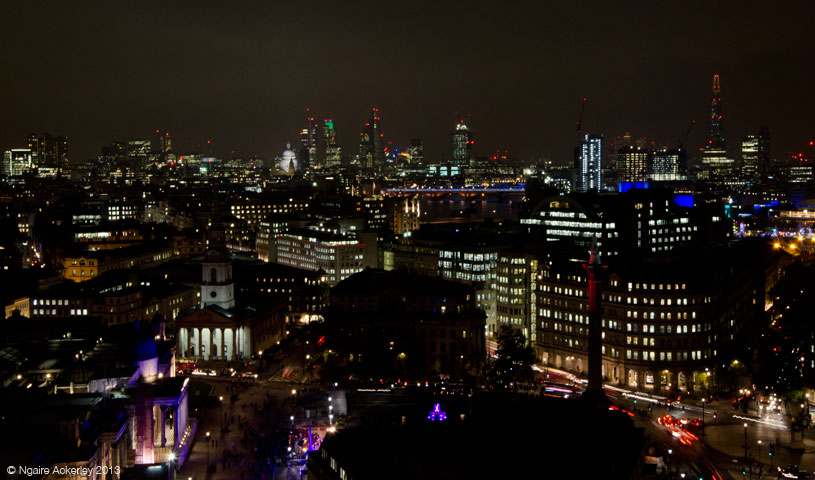 Night view over London, from New Zealand House, England