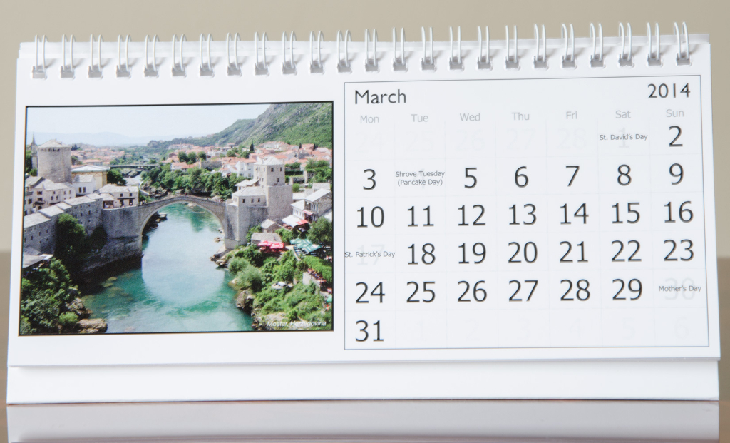 Month of March, 2014 Calendar