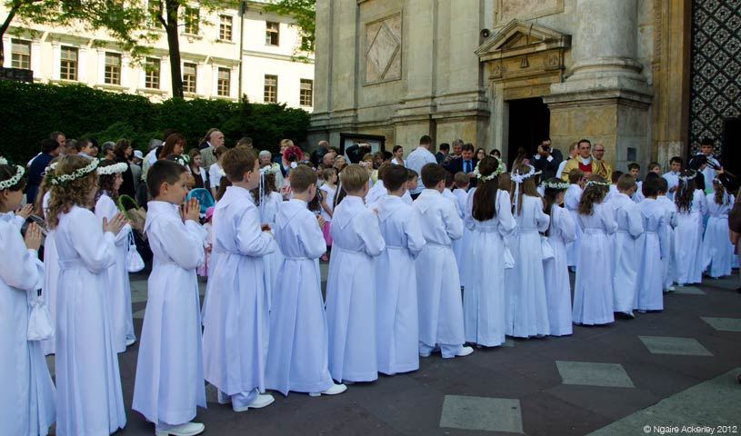 Children singing, Krakow, Poland.