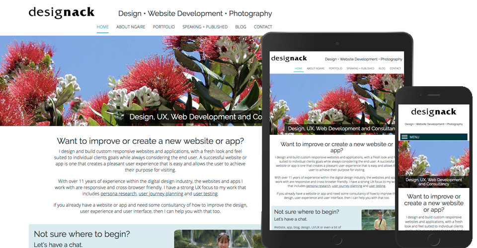 Responsive design example of desktop, tablet and mobile